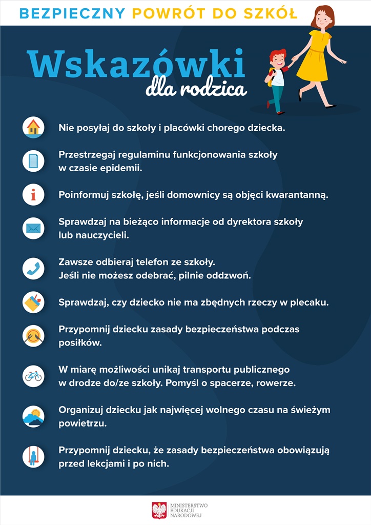 Plakat ilustrujący 10 wskazówek dla rodzica