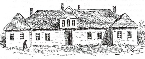 Stary dwór w Olesznie ( szkic z pracy Michała Rawity-Witanowskiego: '' Dawny powiat chęciński'')