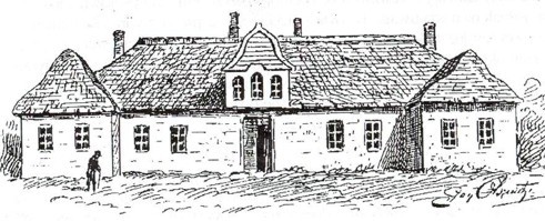 Stary dwór w Olesznie ( szkic z pracy Michała Rawity-Witanowskiego: '' Dawny powiat chęciński'')